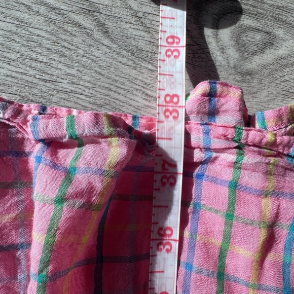 Vineyard Vines‎ Dress Pink Plaid Cotton Smocked Puff Sleeve Dress Girls L (14) - Picture 8 of 8